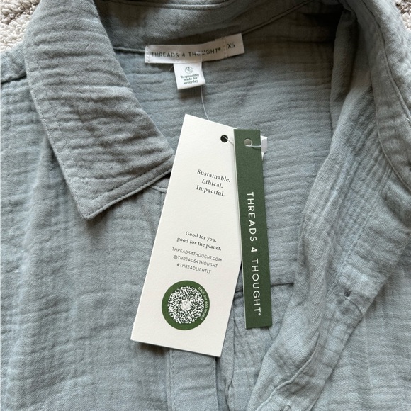 Thread for Thought gray blue button up shirt - Picture 2 of 4